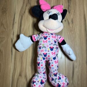 Disney Minnie Mouse Plush Stuffed Animal Pink Pajamas GUC Bedtime Kidcore